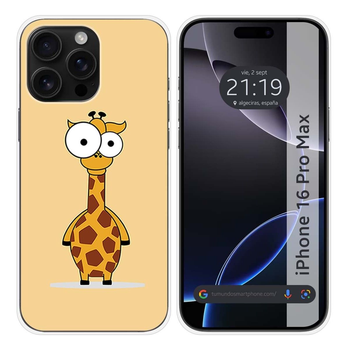 Funda Silicona para Iphone 16 Pro Max (6.9) diseño Jirafa Dibujos