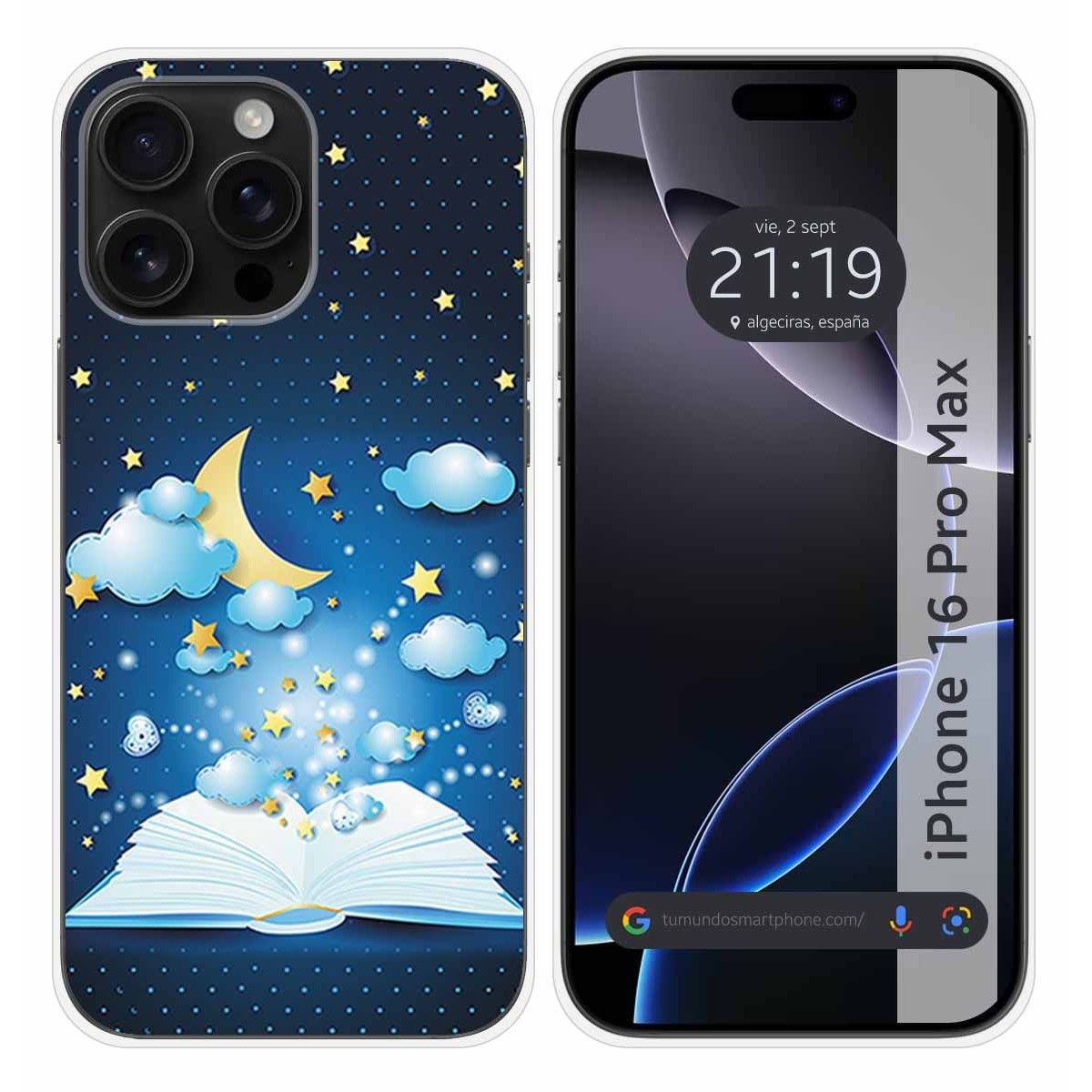 Funda Silicona para Iphone 16 Pro Max (6.9) diseño Libro Cuentos Dibujos