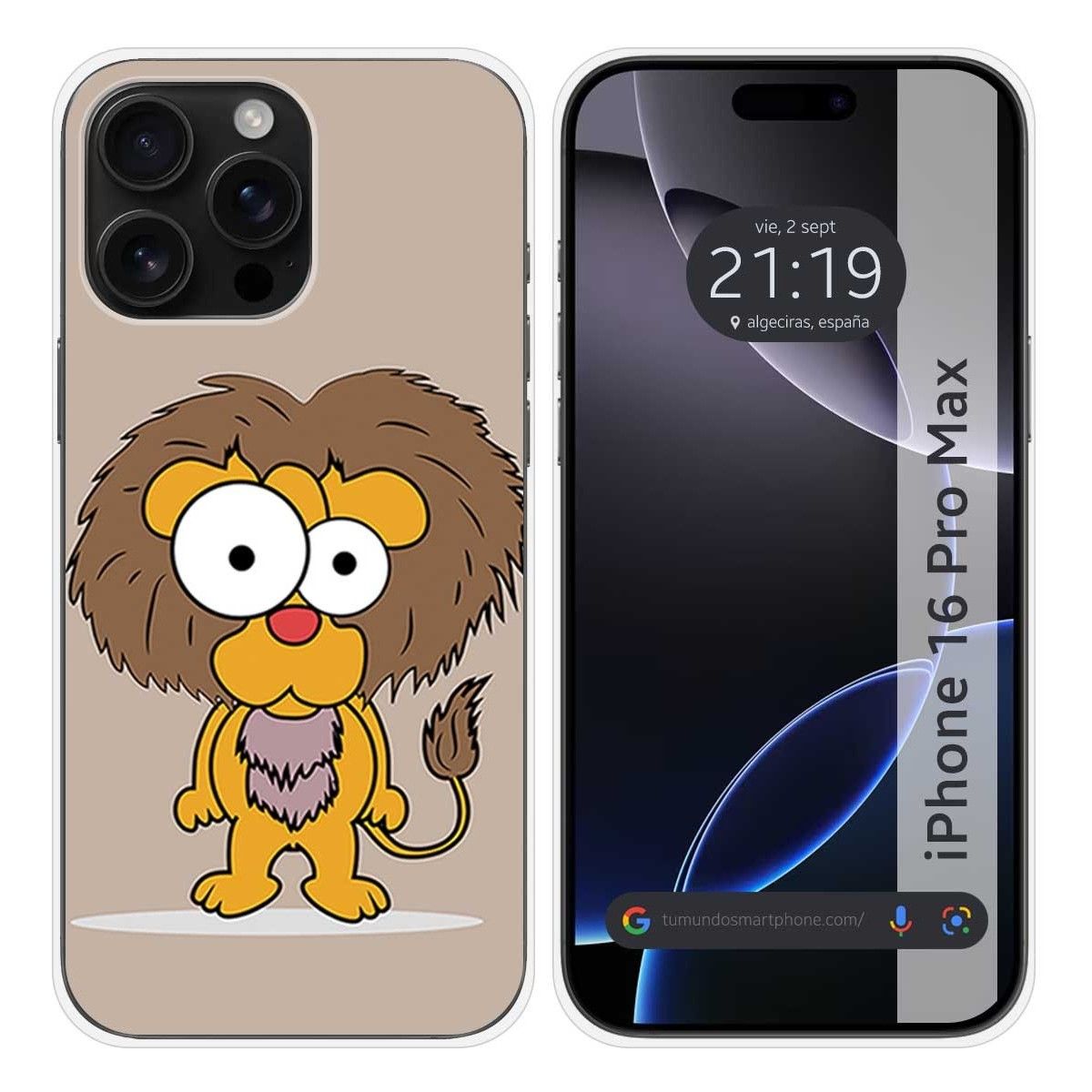 Funda Silicona para Iphone 16 Pro Max (6.9) diseño Leon Dibujos