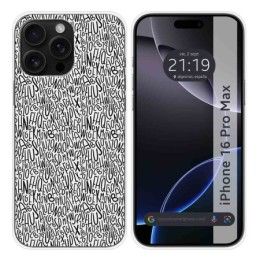 Funda Silicona para Iphone 16 Pro Max (6.9) diseño Letras Dibujos