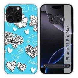 Funda Silicona para Iphone 16 Pro Max (6.9) diseño Mariposas Dibujos