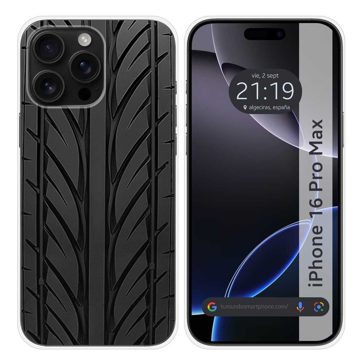 Funda Silicona para Iphone 16 Pro Max (6.9) diseño Neumatico Dibujos