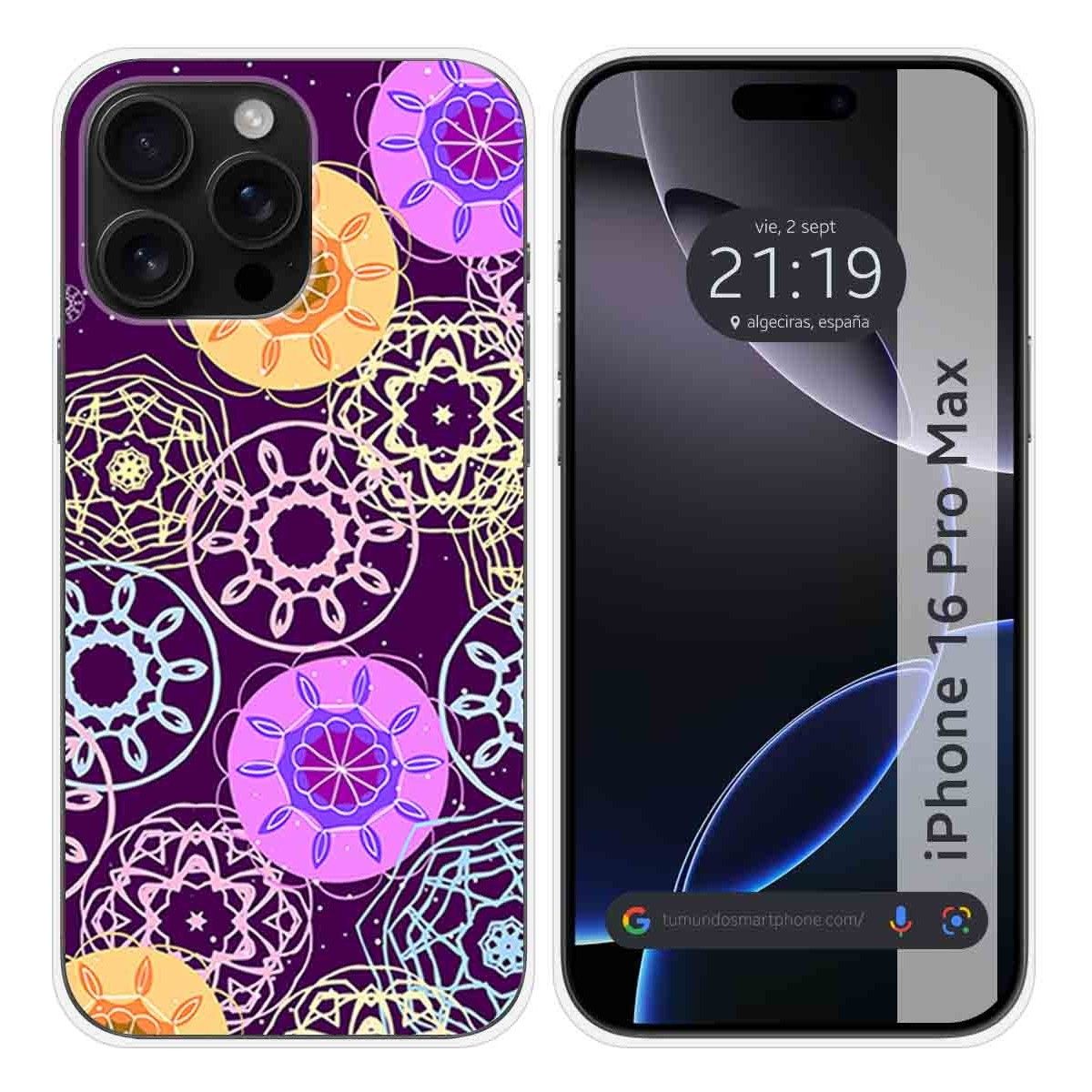 Funda Silicona para Iphone 16 Pro Max (6.9) diseño Radial Dibujos