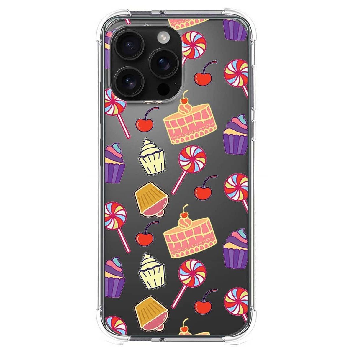 Funda Silicona Antigolpes para Iphone 16 Pro Max (6.9) diseño Dulces 01 Dibujos