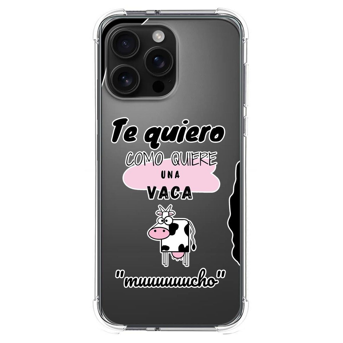 Funda Silicona Antigolpes para Iphone 16 Pro Max (6.9) diseño Vaca Dibujos