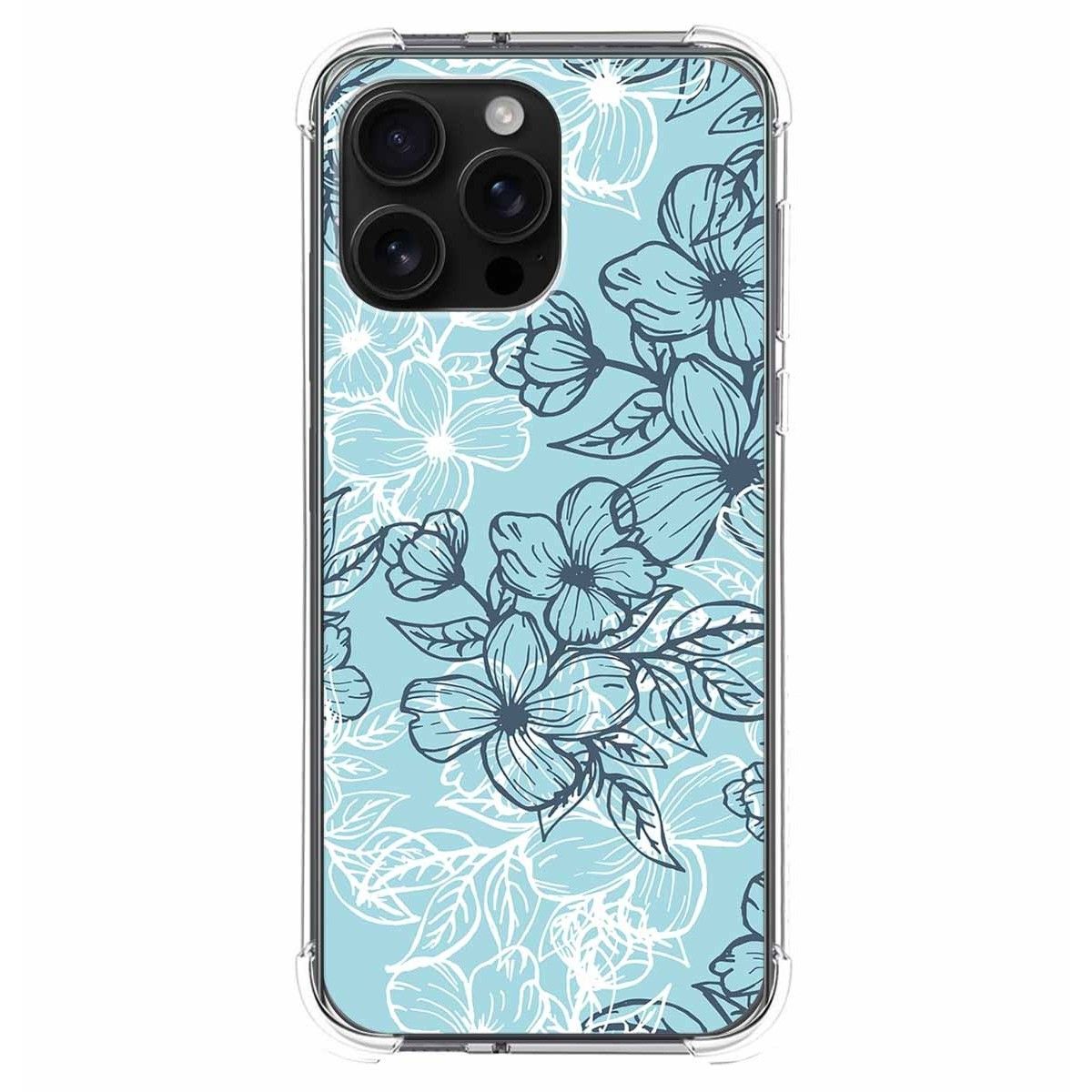 Funda Silicona Antigolpes para Iphone 16 Pro Max (6.9) diseño Flores 03 Dibujos