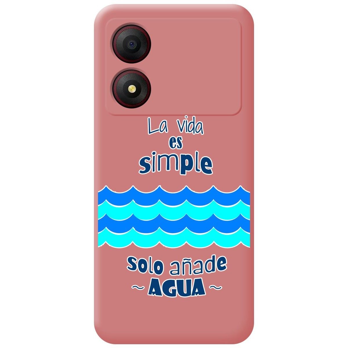 Funda Silicona Líquida Rosa para Zte Blade A34 4G diseño Agua Dibujos