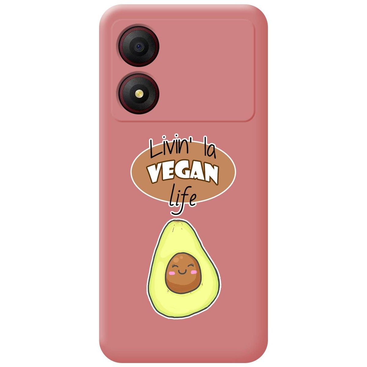 Funda Silicona Líquida Rosa para Zte Blade A34 4G diseño Vegan Life Dibujos