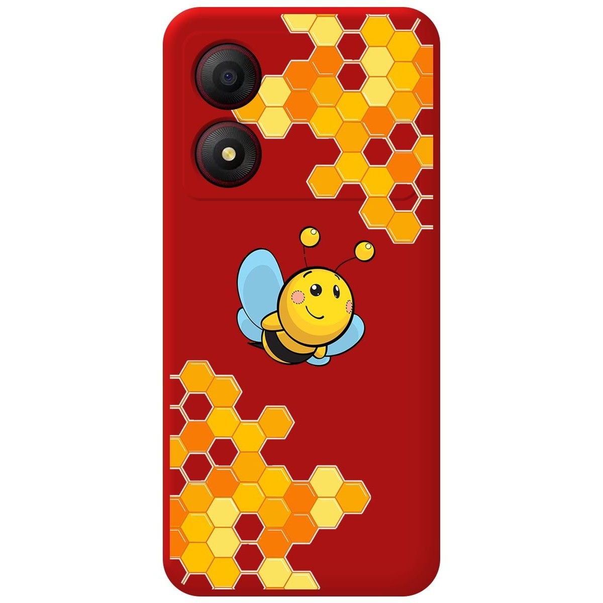 Funda Silicona Líquida Roja para Zte Blade A34 4G diseño Abeja Dibujos