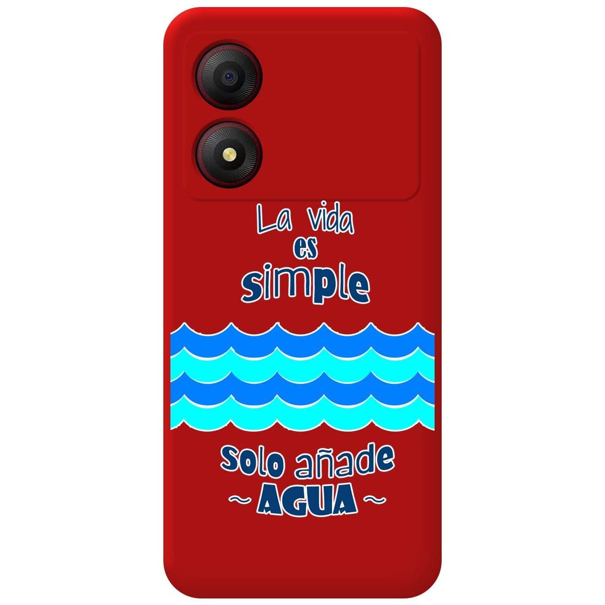 Funda Silicona Líquida Roja para Zte Blade A34 4G diseño Agua Dibujos