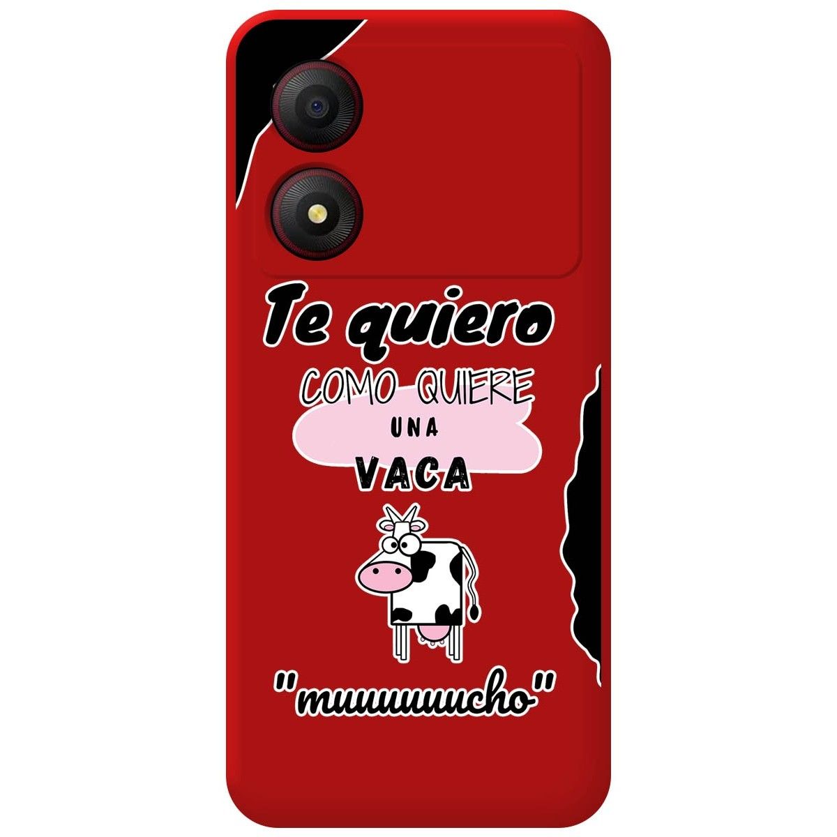 Funda Silicona Líquida Roja para Zte Blade A34 4G diseño Vaca Dibujos