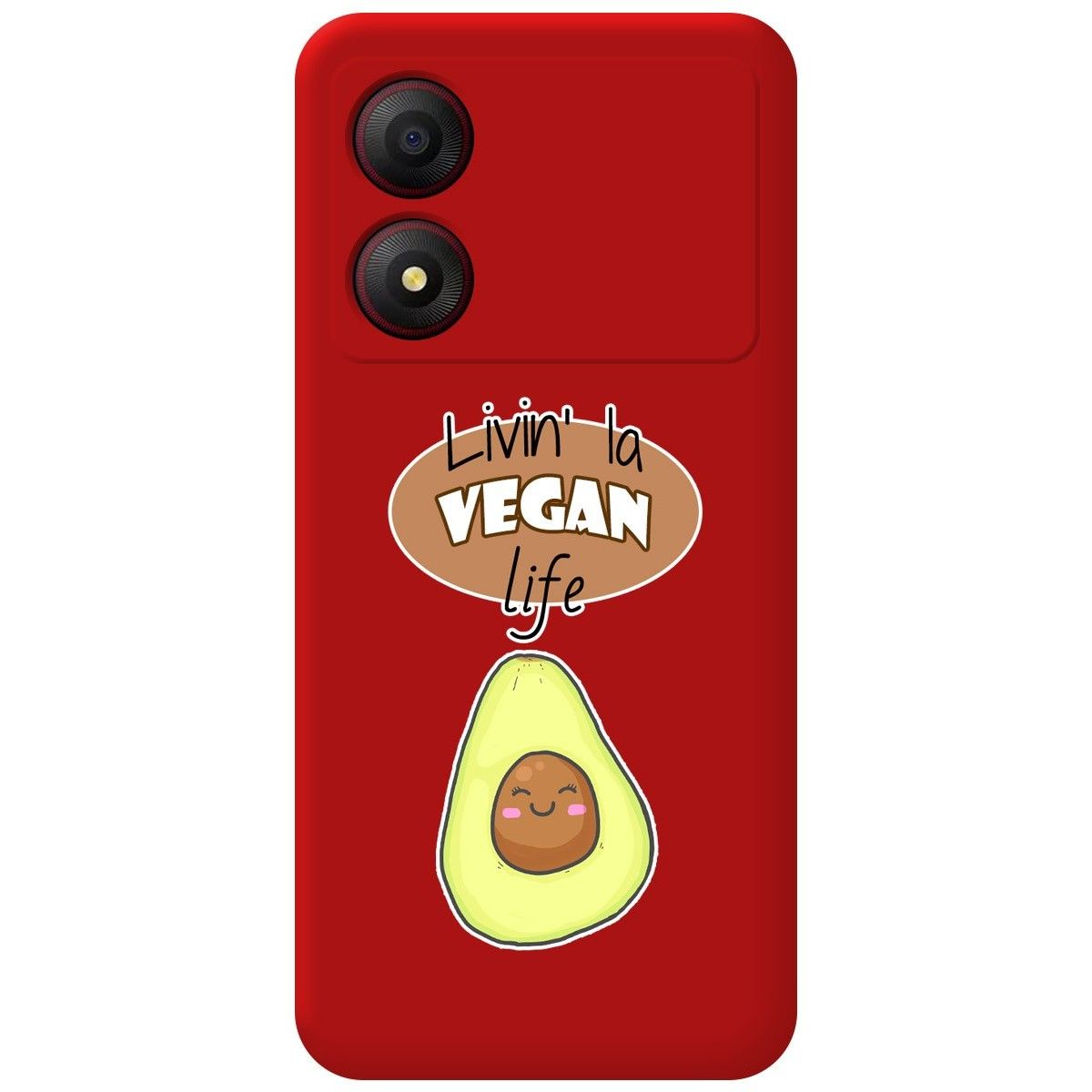 Funda Silicona Líquida Roja para Zte Blade A34 4G diseño Vegan Life Dibujos