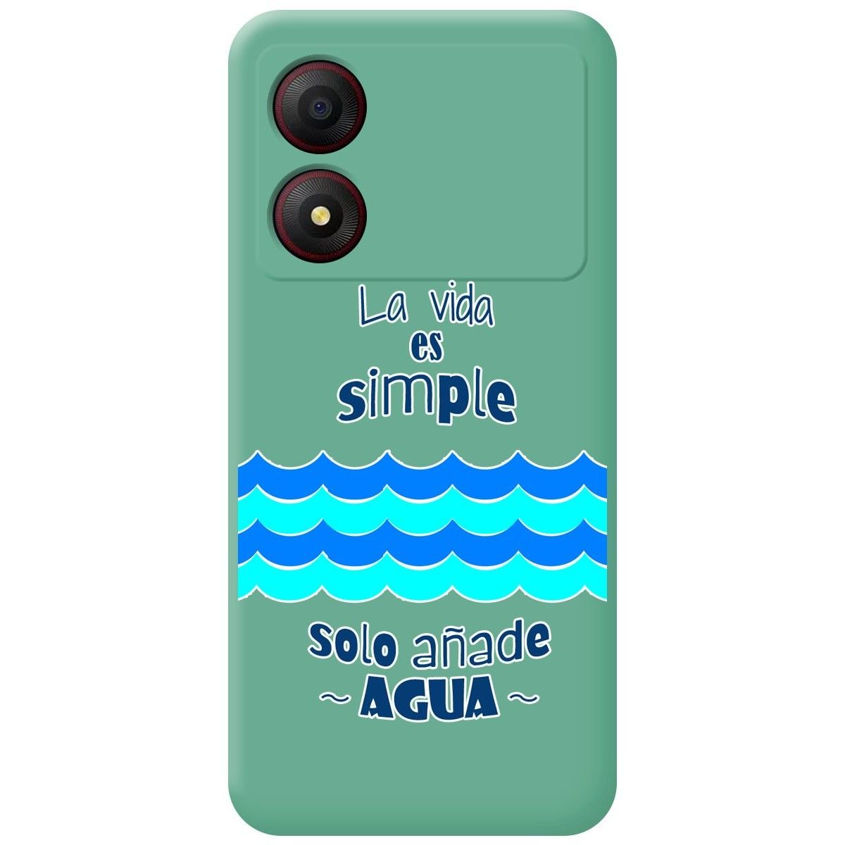 Funda Silicona Líquida Verde para Zte Blade A34 4G diseño Agua Dibujos