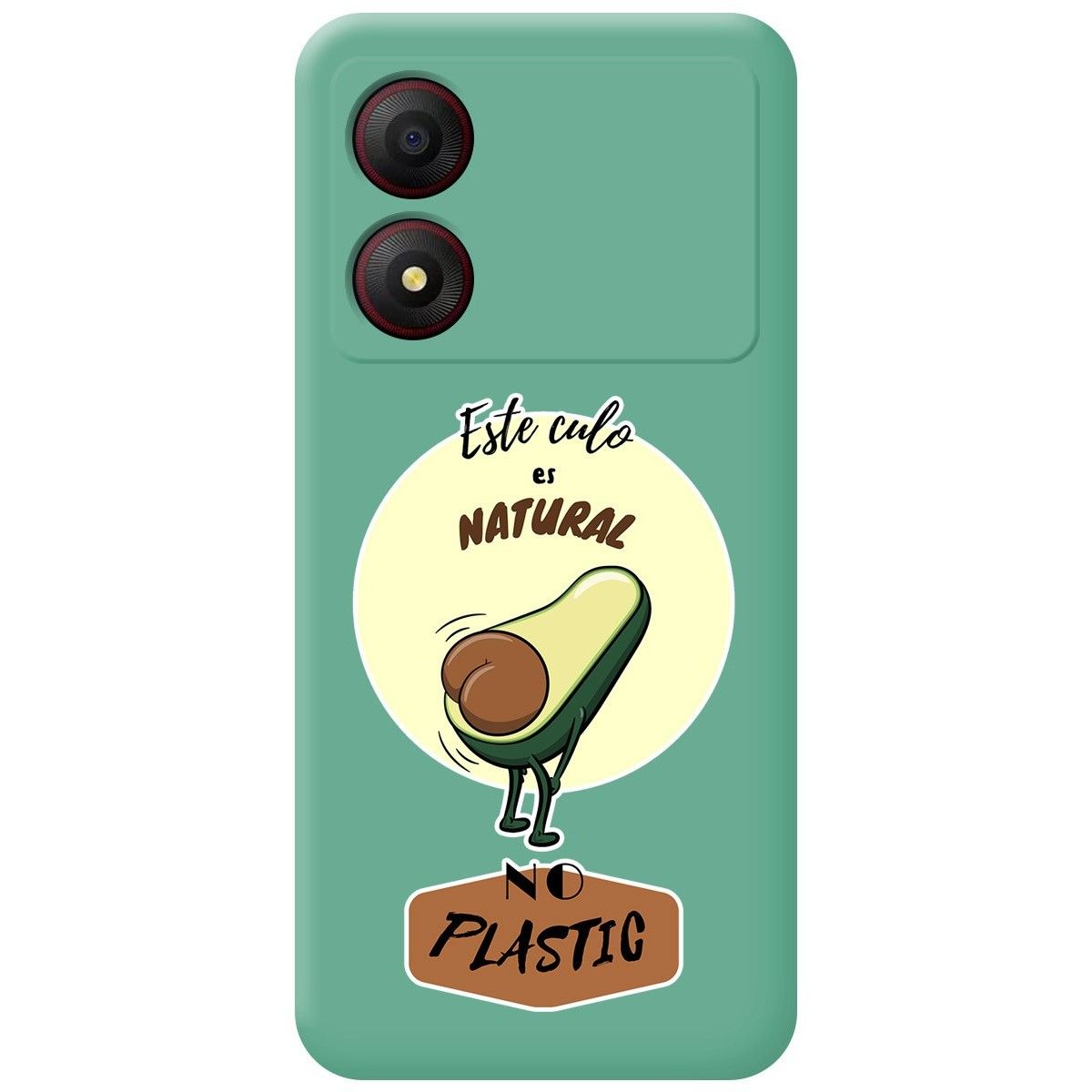 Funda Silicona Líquida Verde para Zte Blade A34 4G diseño Culo Natural Dibujos