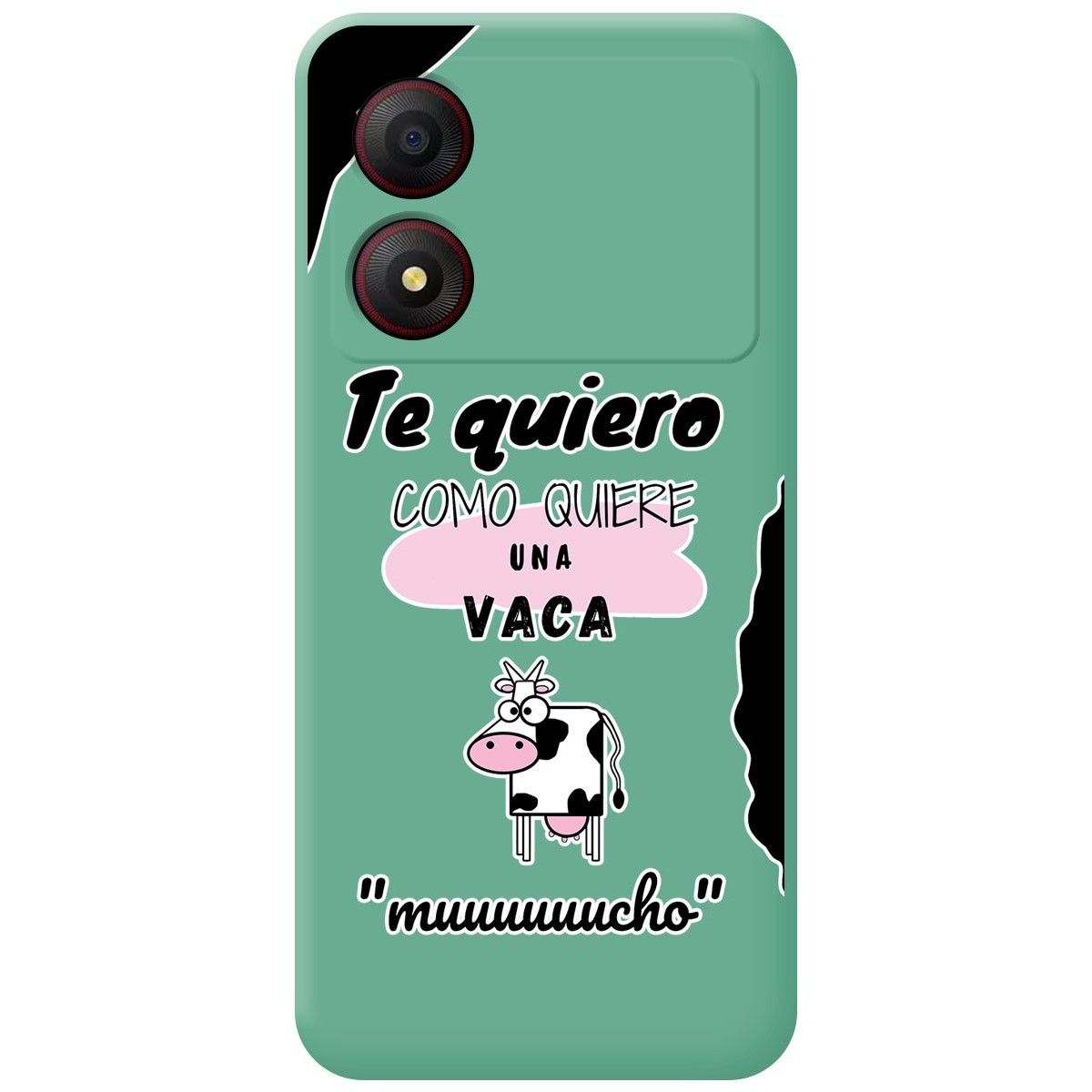 Funda Silicona Líquida Verde para Zte Blade A34 4G diseño Vaca Dibujos