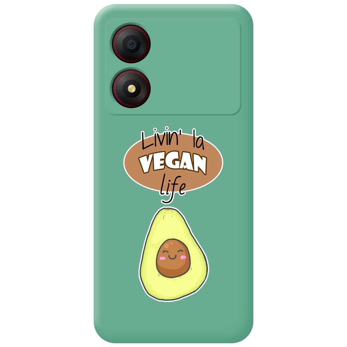 Funda Silicona Líquida Verde para Zte Blade A34 4G diseño Vegan Life Dibujos