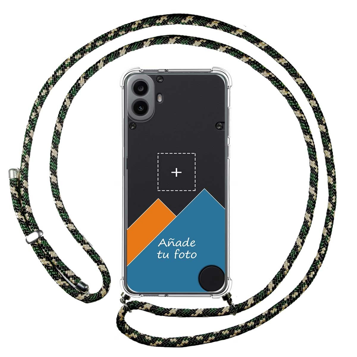 Personaliza tu Funda Colgante Transparente para Nothing CMF Phone 1 con Cordon Verde / Dorado Dibujo Personalizada