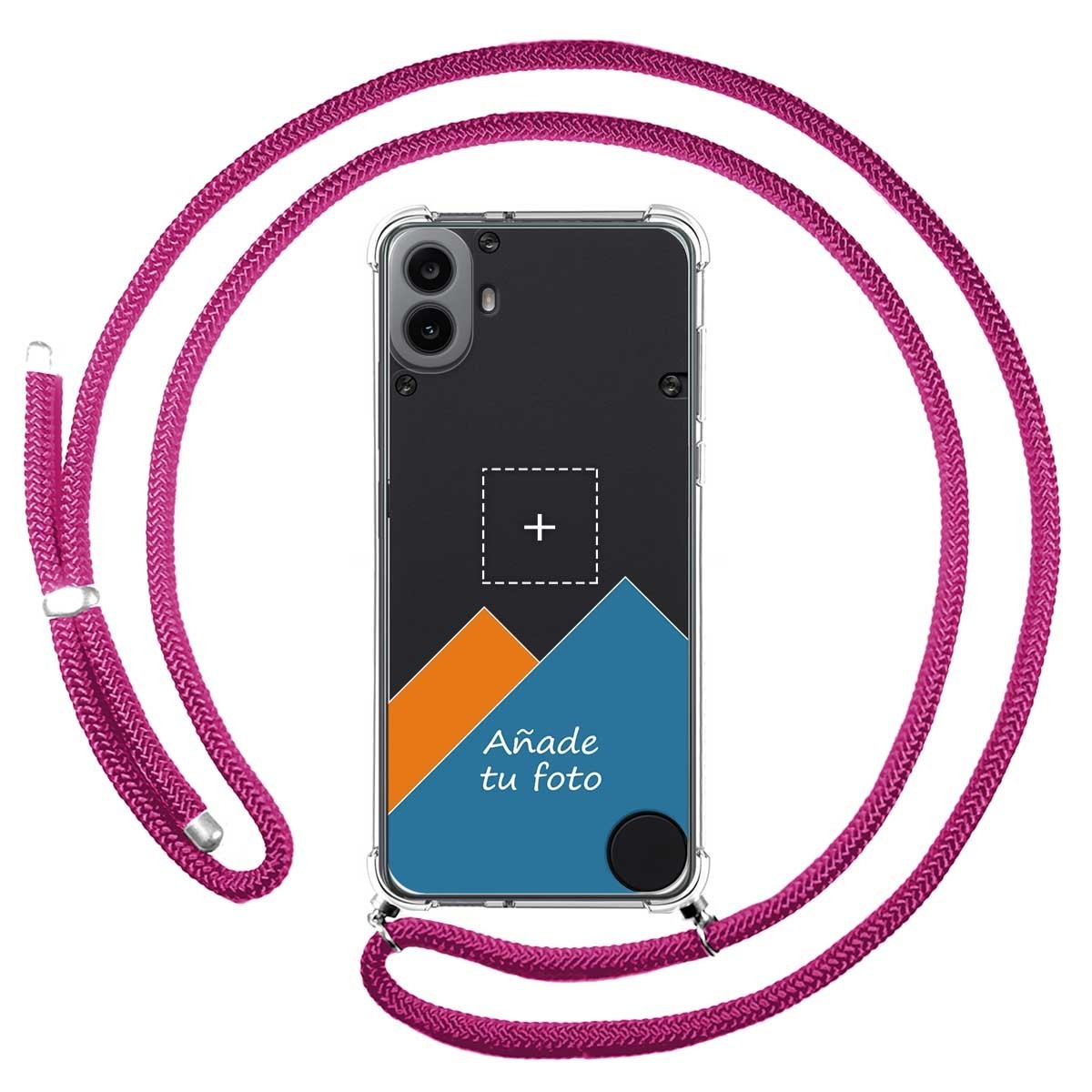 Personaliza tu Funda Colgante Transparente para Nothing CMF Phone 1 con Cordon Rosa Fucsia Dibujo Personalizada