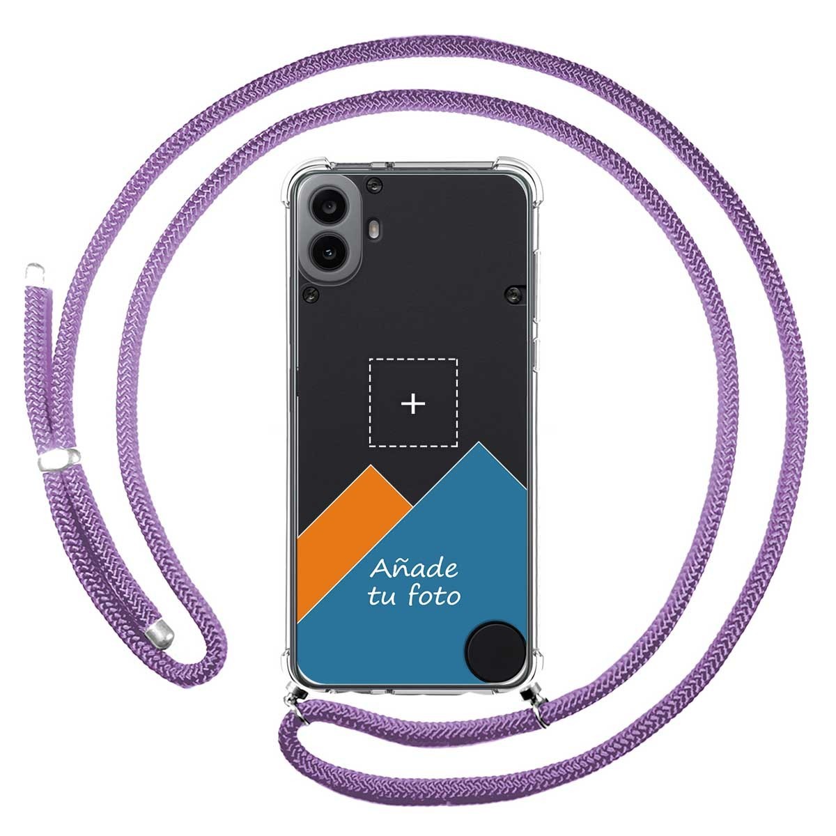 Personaliza tu Funda Colgante Transparente para Nothing CMF Phone 1 con Cordon Morado Dibujo Personalizada