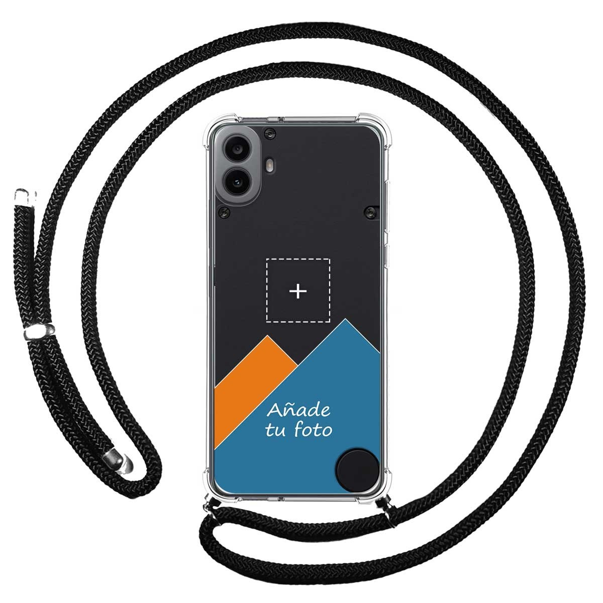 Personaliza tu Funda Colgante Transparente para Nothing CMF Phone 1 con Cordon Negro Dibujo Personalizada