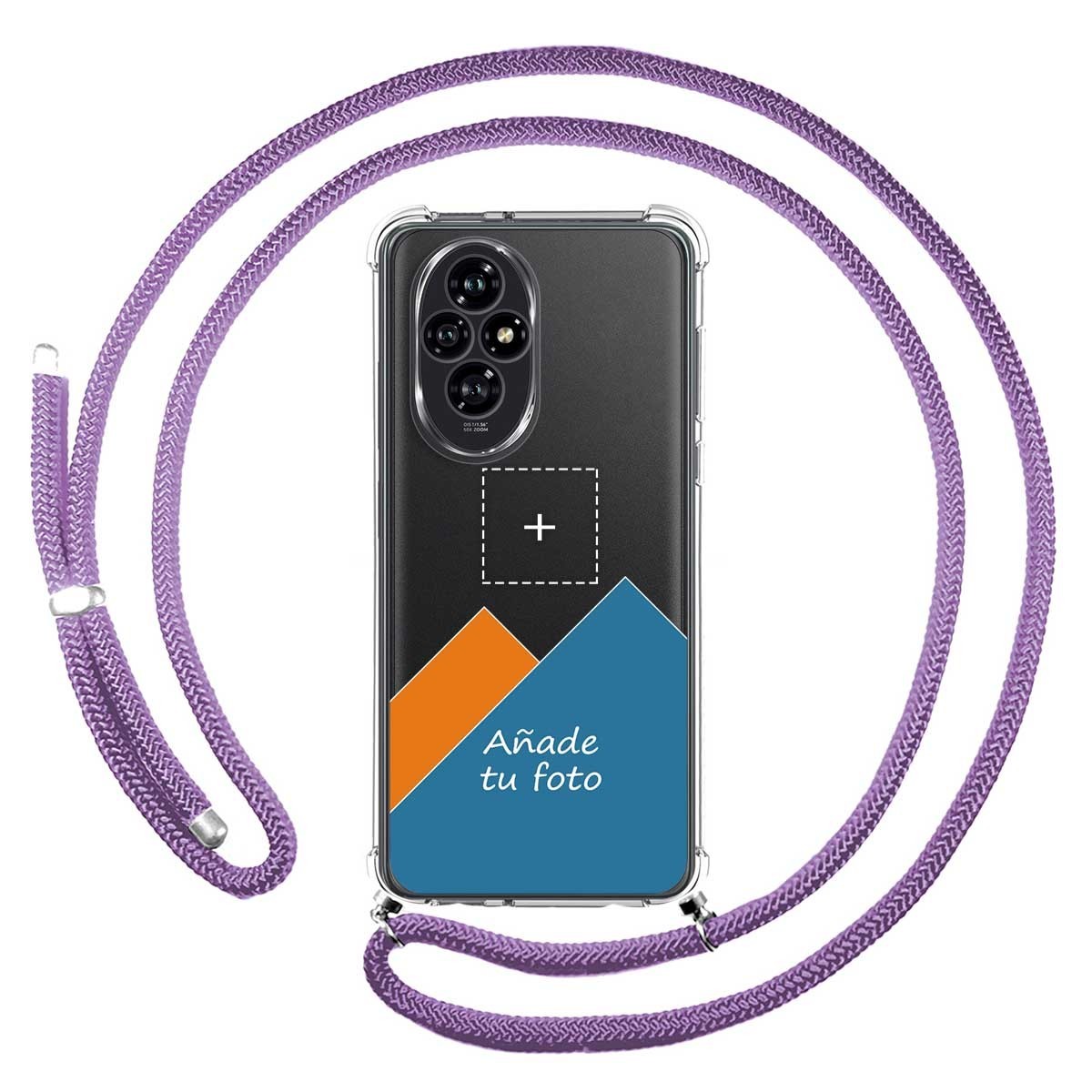 Personaliza tu Funda Colgante Transparente para Huawei Honor 200 5G con Cordon Morado Dibujo Personalizada