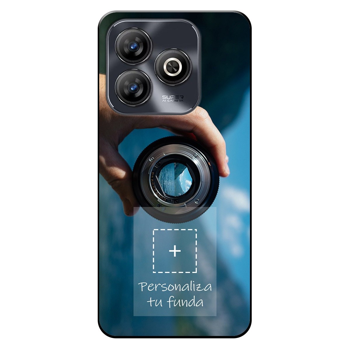 Personaliza tu Funda Silicona Gel Tpu Negra con tu Fotografia para Zte Blade A75 4G Dibujo Personalizada