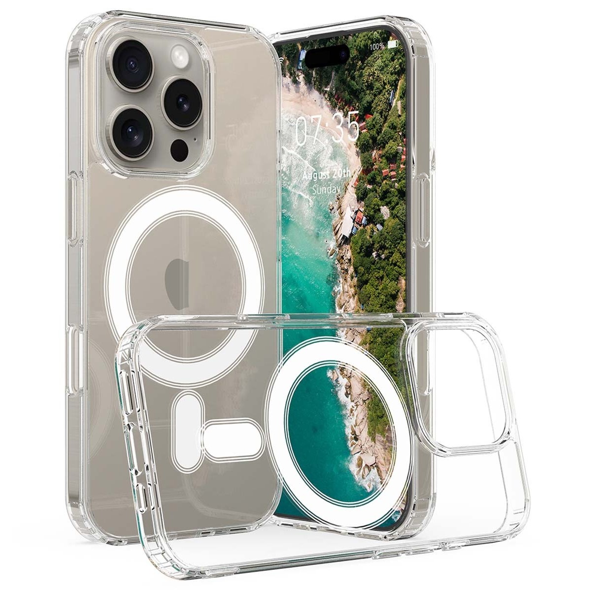 Funda Magnética Transparente para Iphone 16 Pro (6.3)