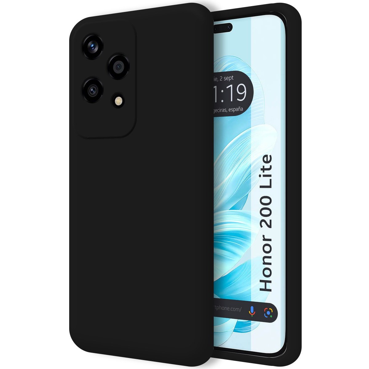 Funda Silicona Líquida Ultra Suave para Huawei Honor 200 Lite 5G color Negro