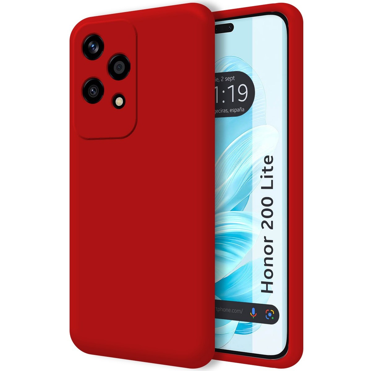 Funda Silicona Líquida Ultra Suave para Huawei Honor 200 Lite 5G color Rojo