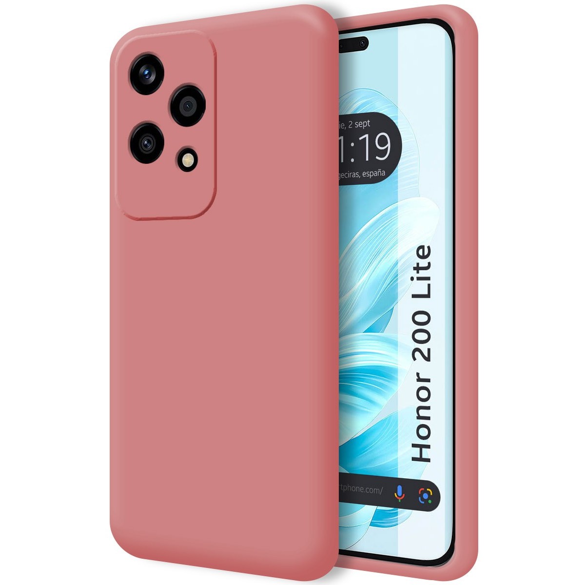 Funda Silicona Líquida Ultra Suave para Huawei Honor 200 Lite 5G color Rosa