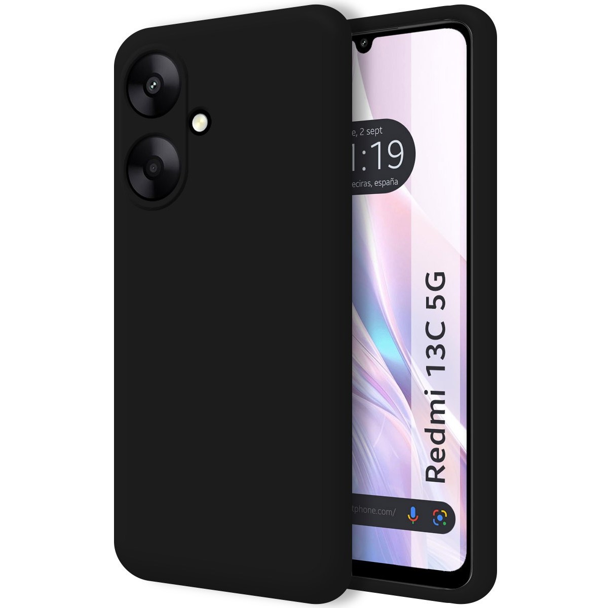 Funda Silicona Líquida Ultra Suave para Xiaomi Redmi 13C 5G color Negro