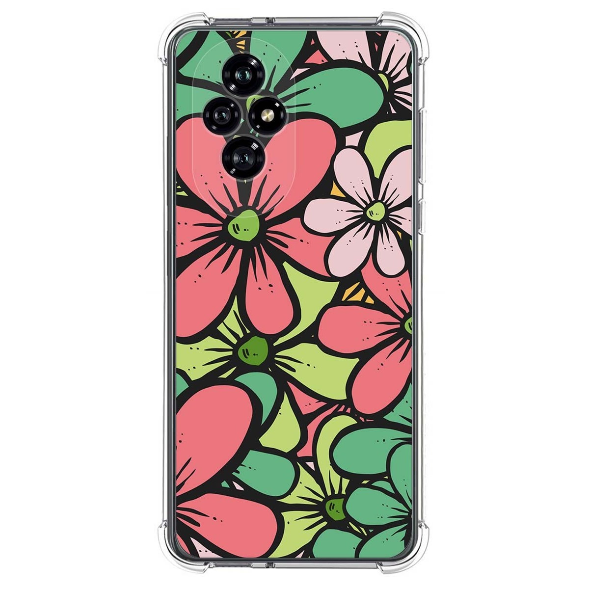 Funda Silicona Antigolpes para Huawei Honor 200 5G diseño Flores 02 Dibujos