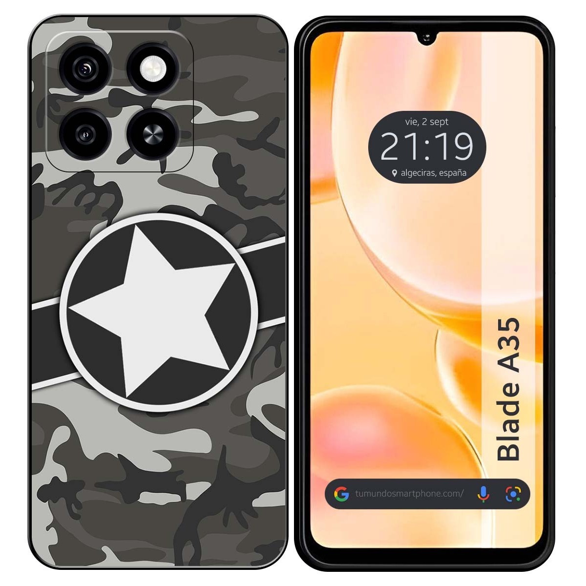 Funda Silicona para Zte Blade A35 / A55 diseño Camuflaje 02 Dibujos