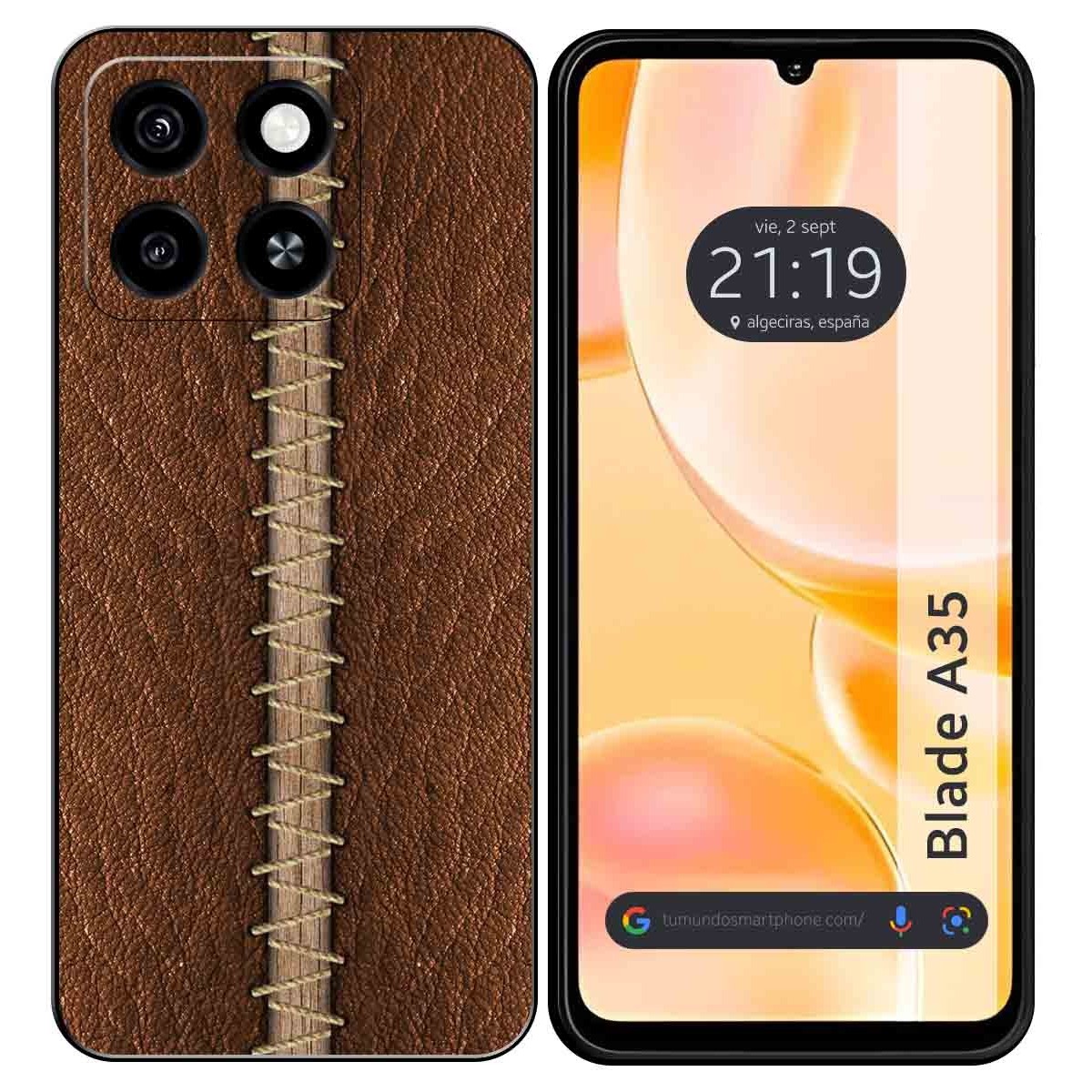 Funda Silicona para Zte Blade A35 / A55 diseño Cuero 01 Dibujos