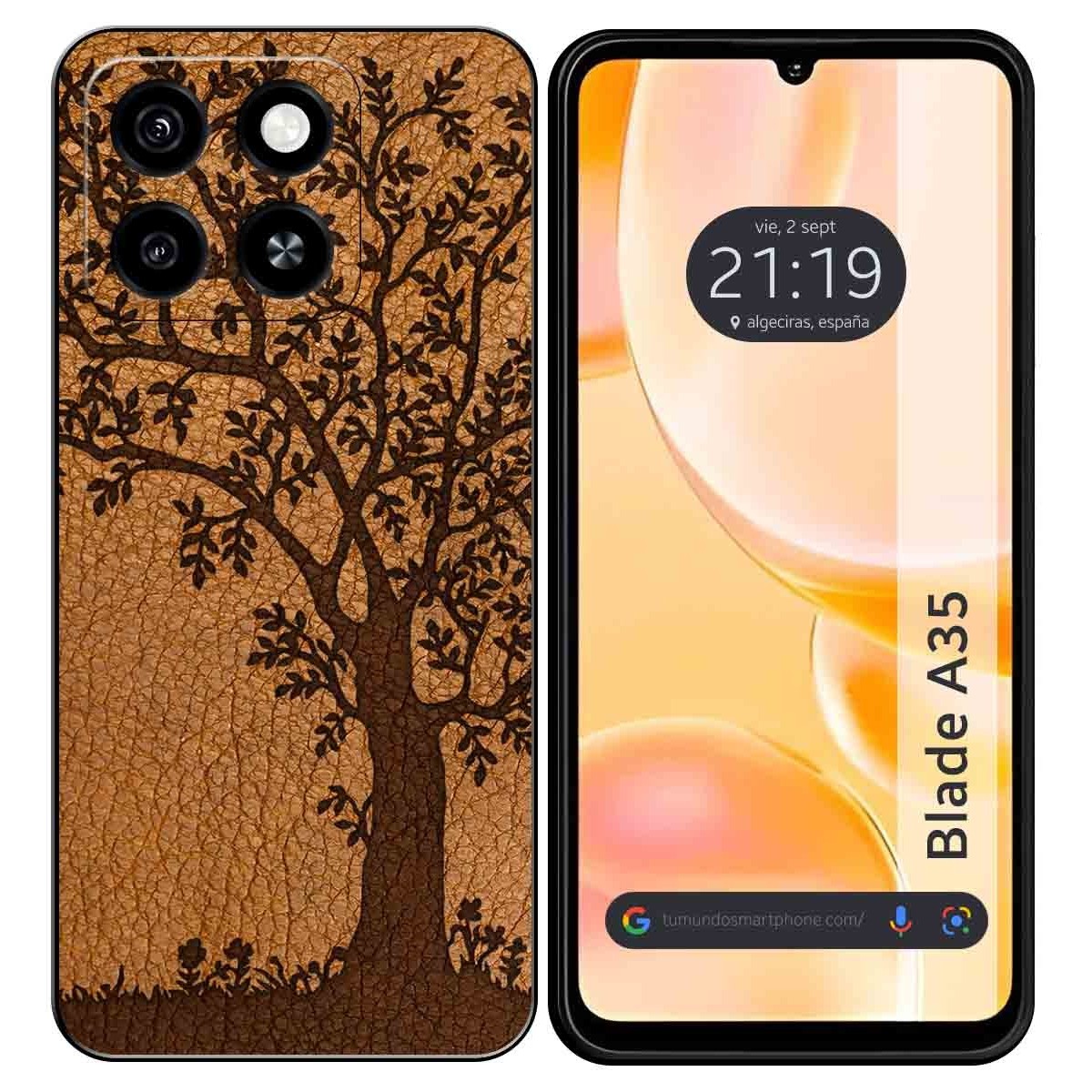 Funda Silicona para Zte Blade A35 / A55 diseño Cuero 03 Dibujos