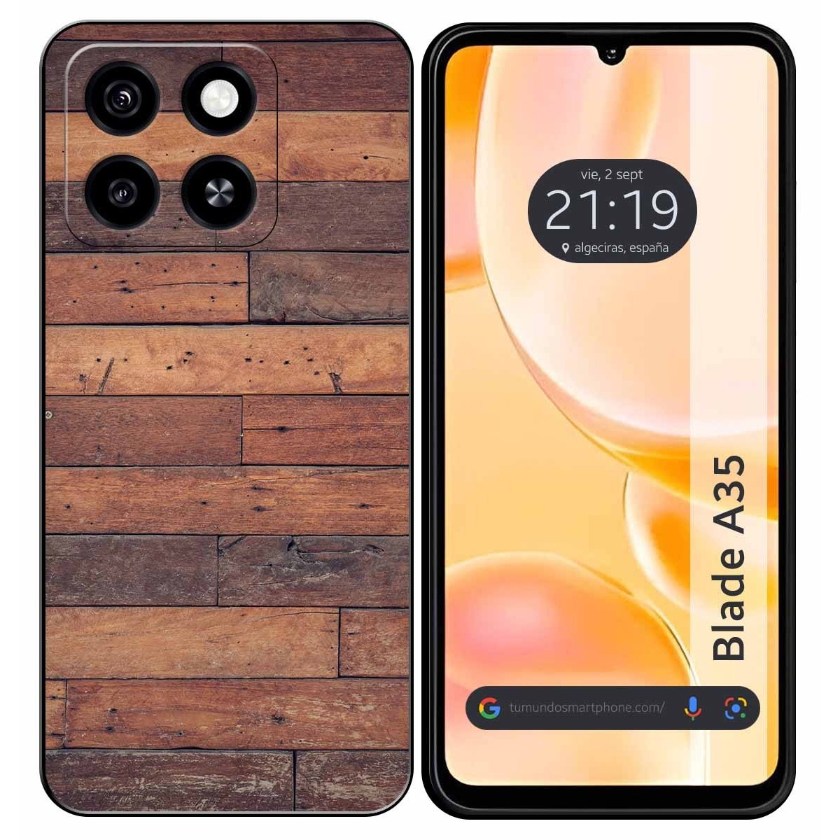 Funda Silicona para Zte Blade A35 / A55 diseño Madera 03 Dibujos