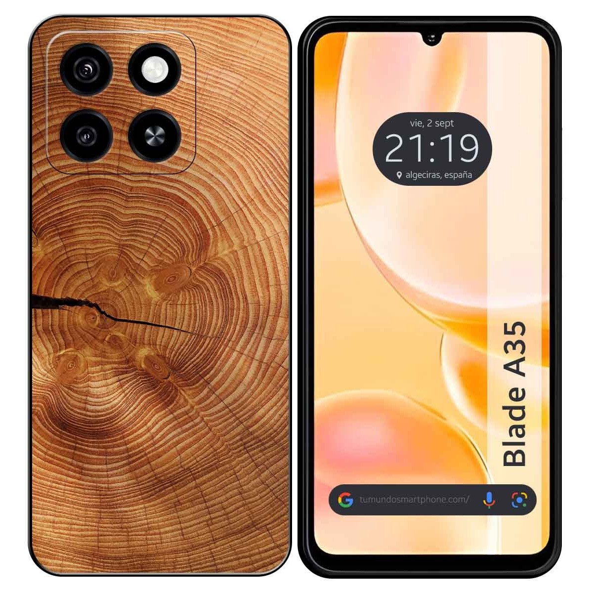 Funda Silicona para Zte Blade A35 / A55 diseño Madera 04 Dibujos