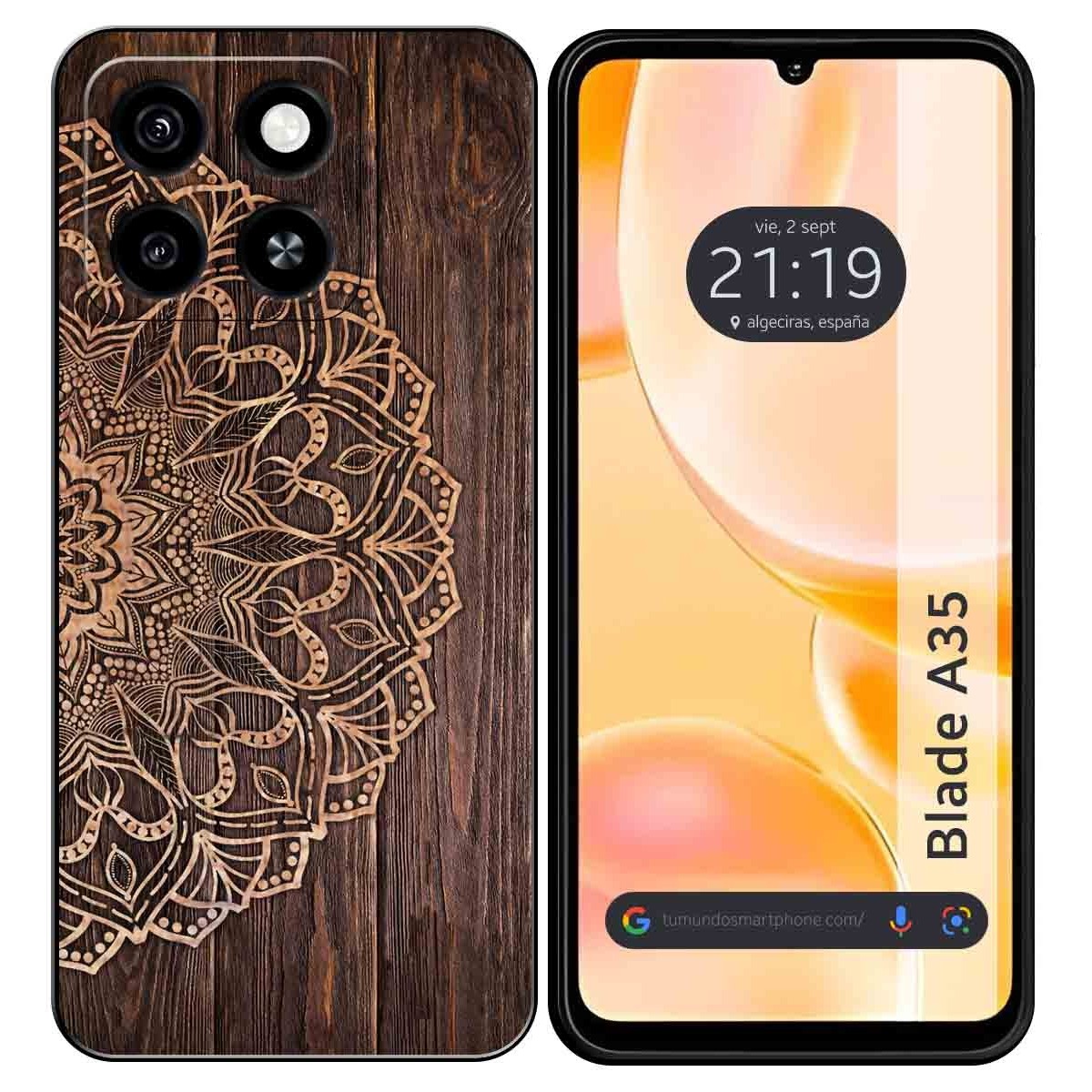 Funda Silicona para Zte Blade A35 / A55 diseño Madera 06 Dibujos