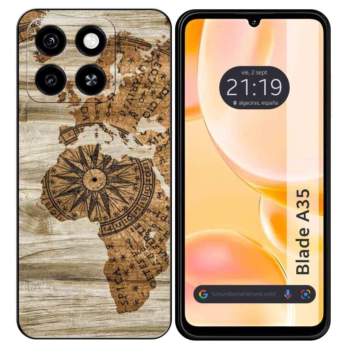 Funda Silicona para Zte Blade A35 / A55 diseño Madera 07 Dibujos