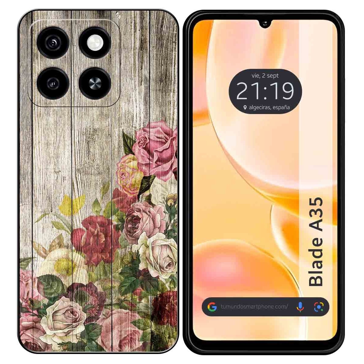 Funda Silicona para Zte Blade A35 / A55 diseño Madera 08 Dibujos