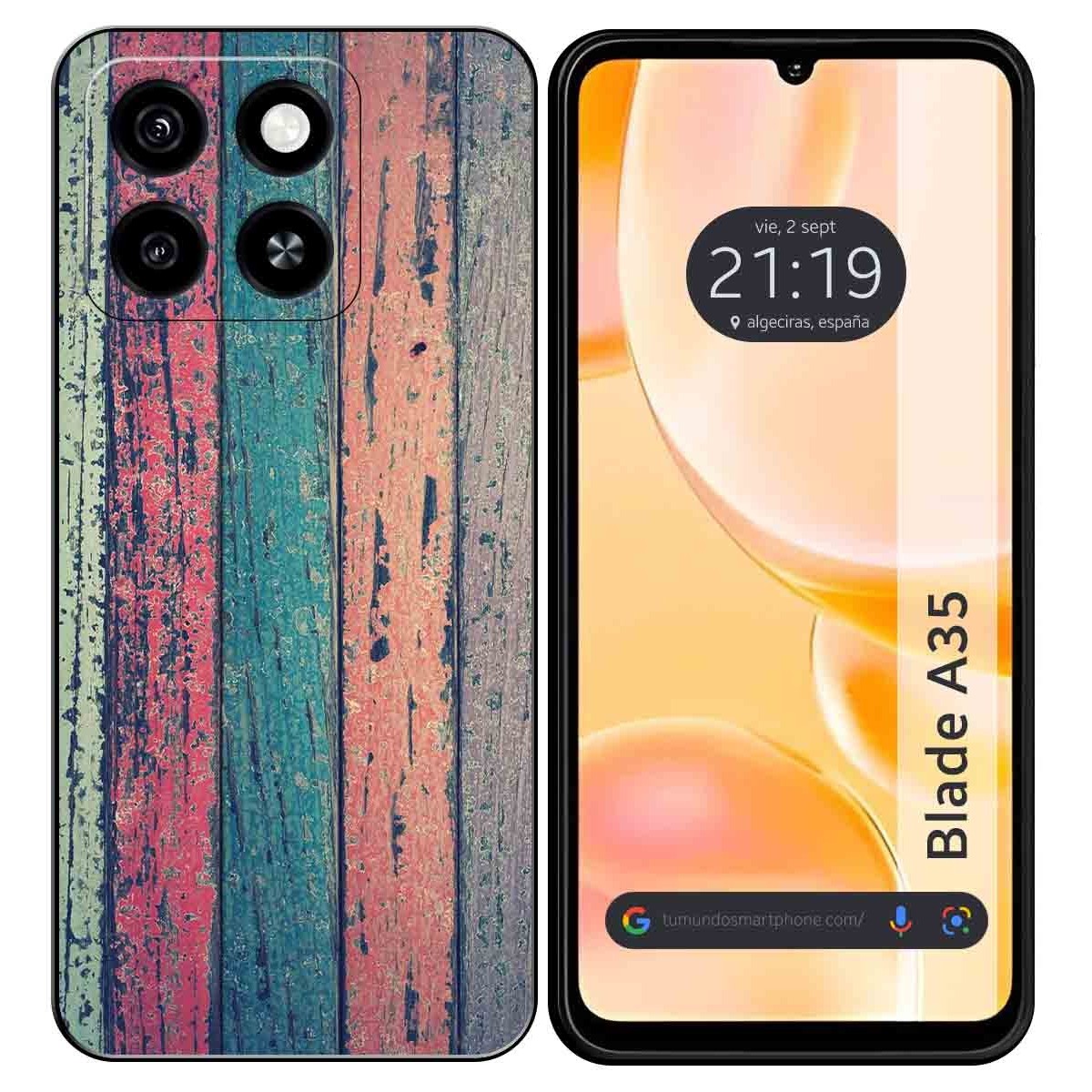 Funda Silicona para Zte Blade A35 / A55 diseño Madera 10 Dibujos