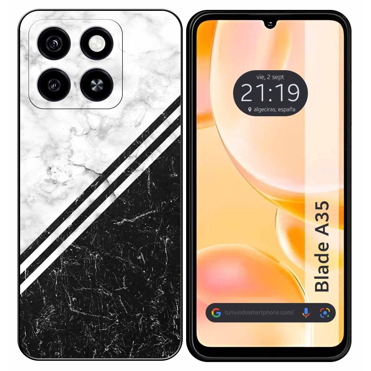 Funda Silicona para Zte Blade A35 / A55 diseño Mármol 01 Dibujos