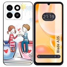 Funda Silicona para Zte Blade A35 / A55 diseño Café Dibujos