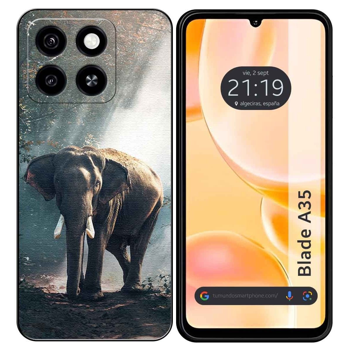 Funda Silicona para Zte Blade A35 / A55 diseño Elefante Dibujos