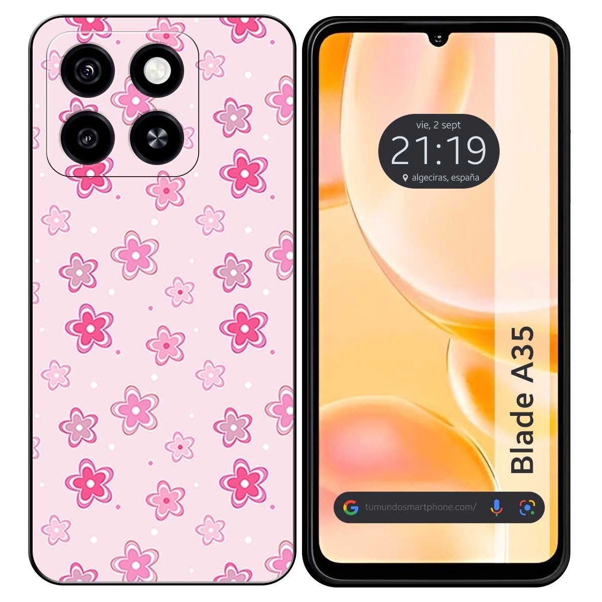 Funda Silicona para Zte Blade A35 / A55 diseño Flores Dibujos