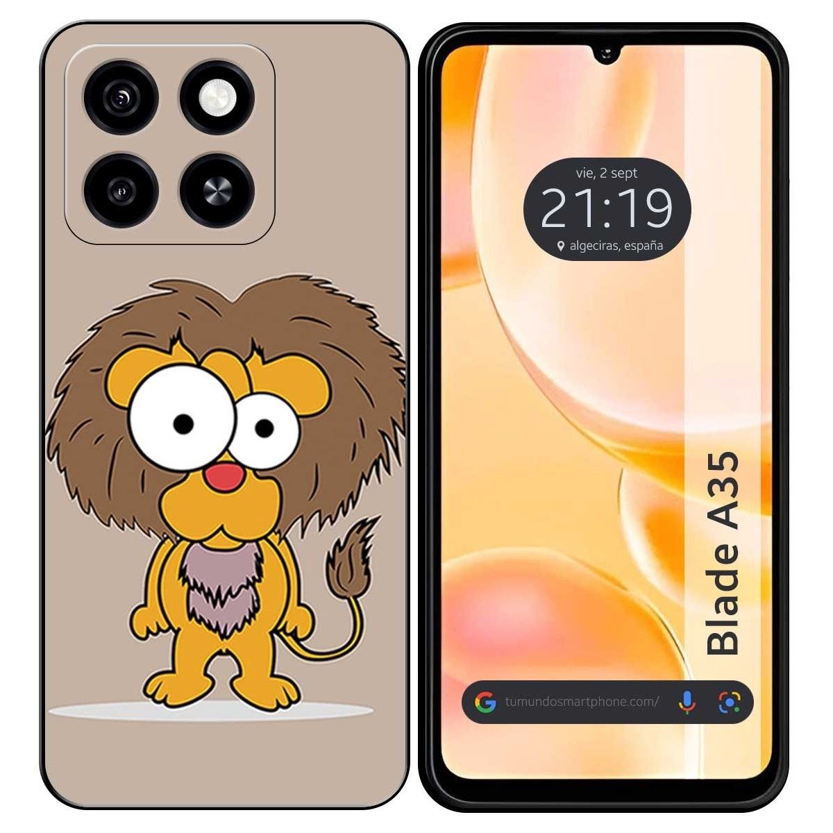 Funda Silicona para Zte Blade A35 / A55 diseño Leon Dibujos