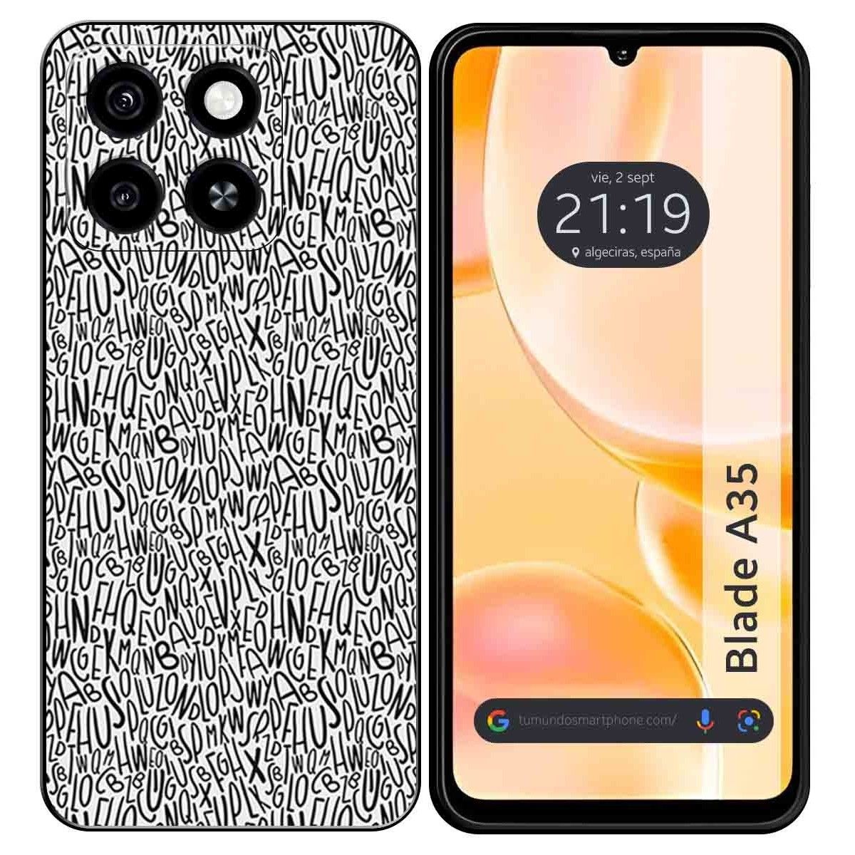 Funda Silicona para Zte Blade A35 / A55 diseño Letras Dibujos