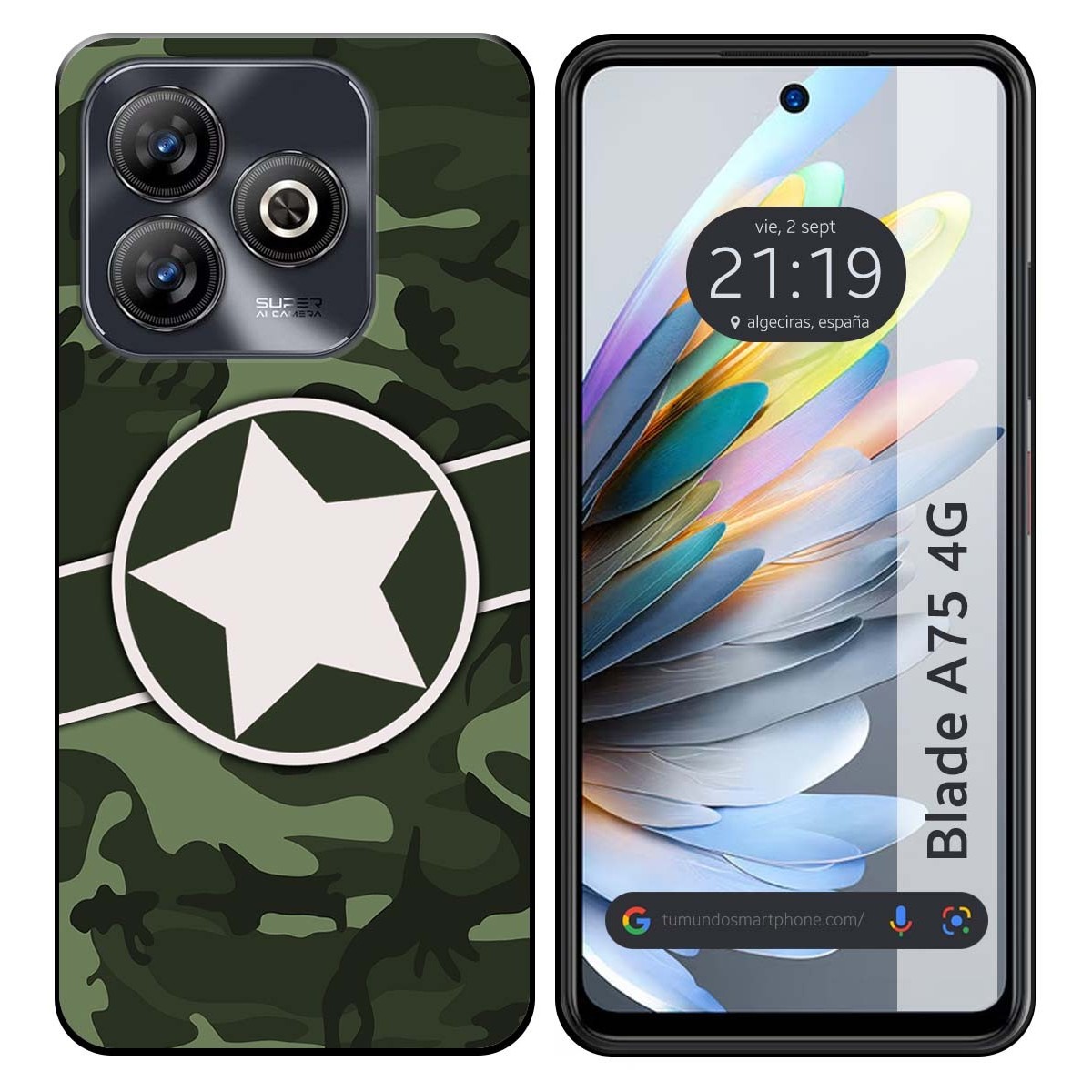 Funda Silicona para Zte Blade A75 4G diseño Camuflaje 01 Dibujos