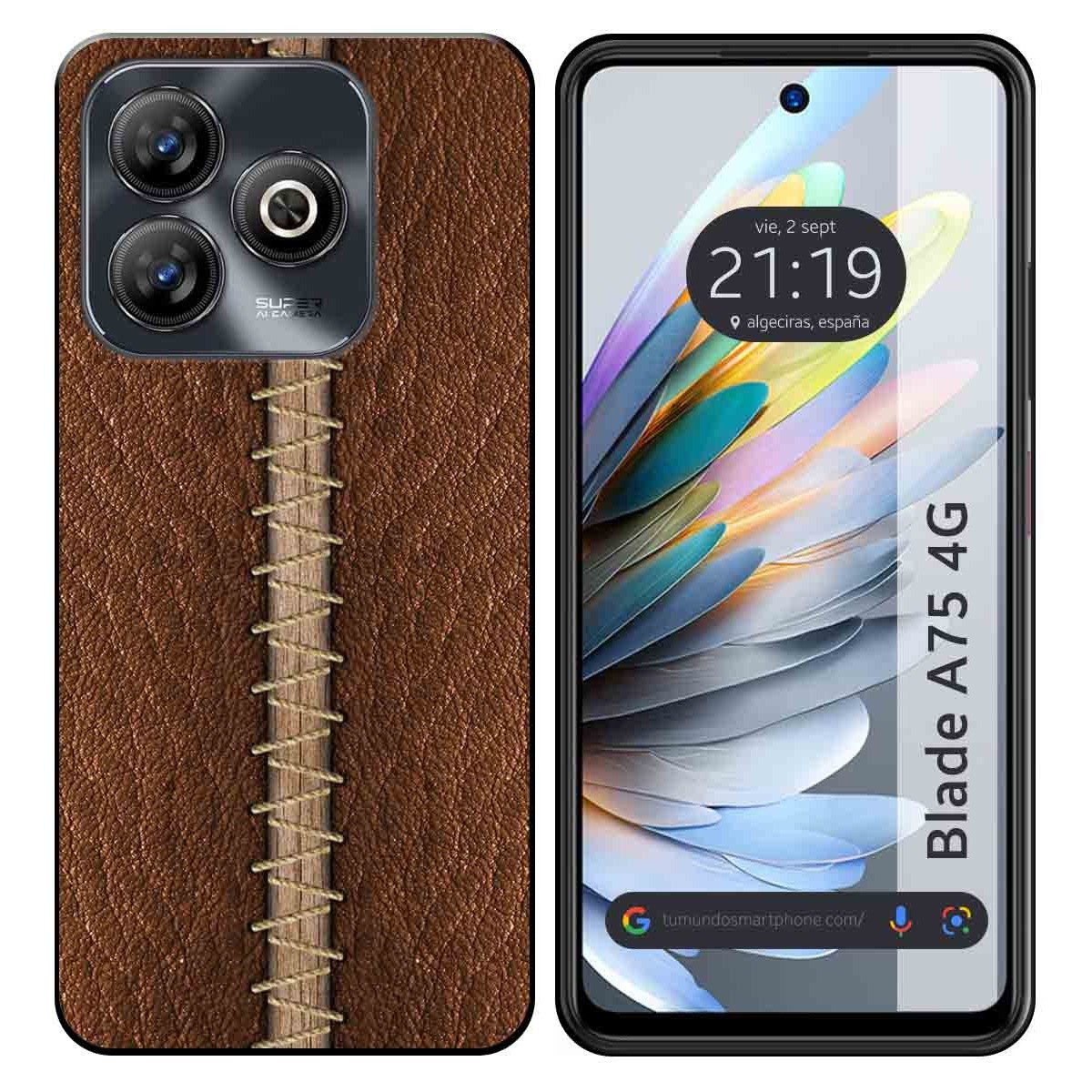 Funda Silicona para Zte Blade A75 4G diseño Cuero 01 Dibujos