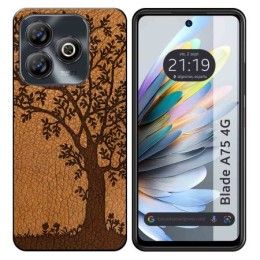 Funda Silicona para Zte Blade A75 4G diseño Cuero 03 Dibujos